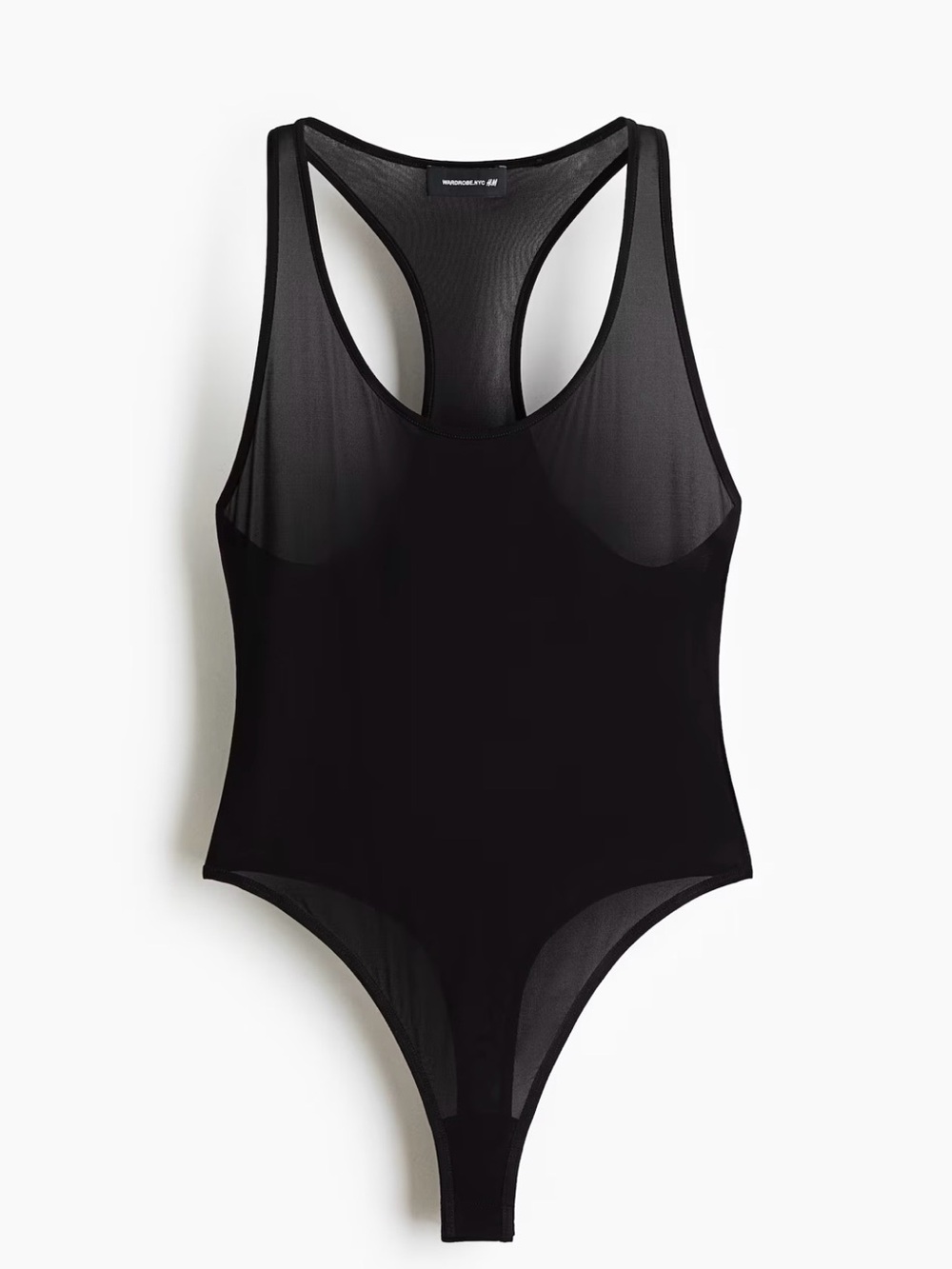 WARDROBE.NYC x H&M Black Sheer Mesh Bodysuit. Sz S NWT